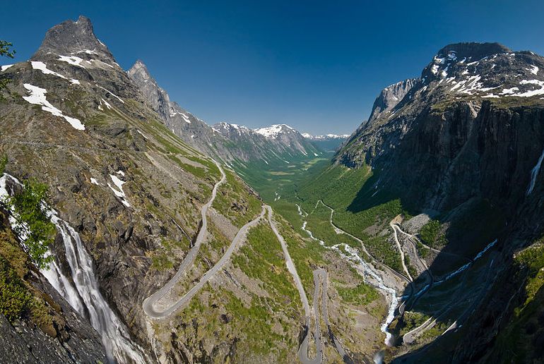 View of the Trollstigen, one of Norway's scenic drives