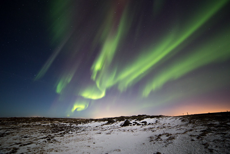 Winter is the best time to see the northern lights in Iceland.
