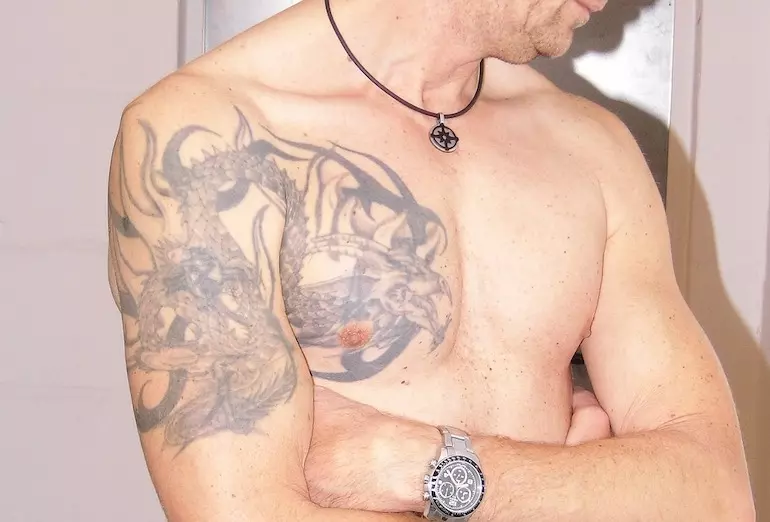 Alex Høgh Daily — Ivar's chest tattoos: Skinfaxi, old Norse Skinfaxi...