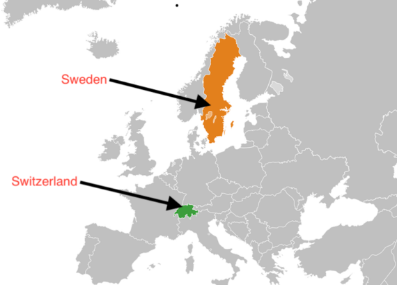 Swedish Vs Swiss What Is The Difference Routes North   Sweden Switzerland Locator.svg  570x409 