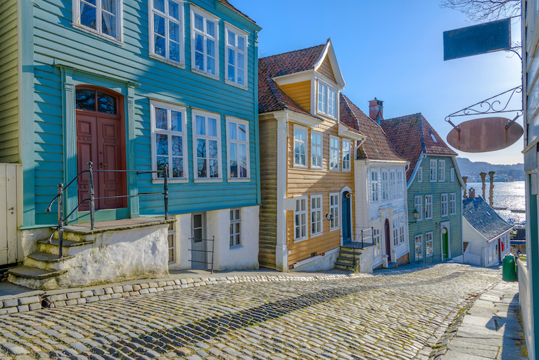 Bergen is a beautiful town from which to start your fjord cruise
